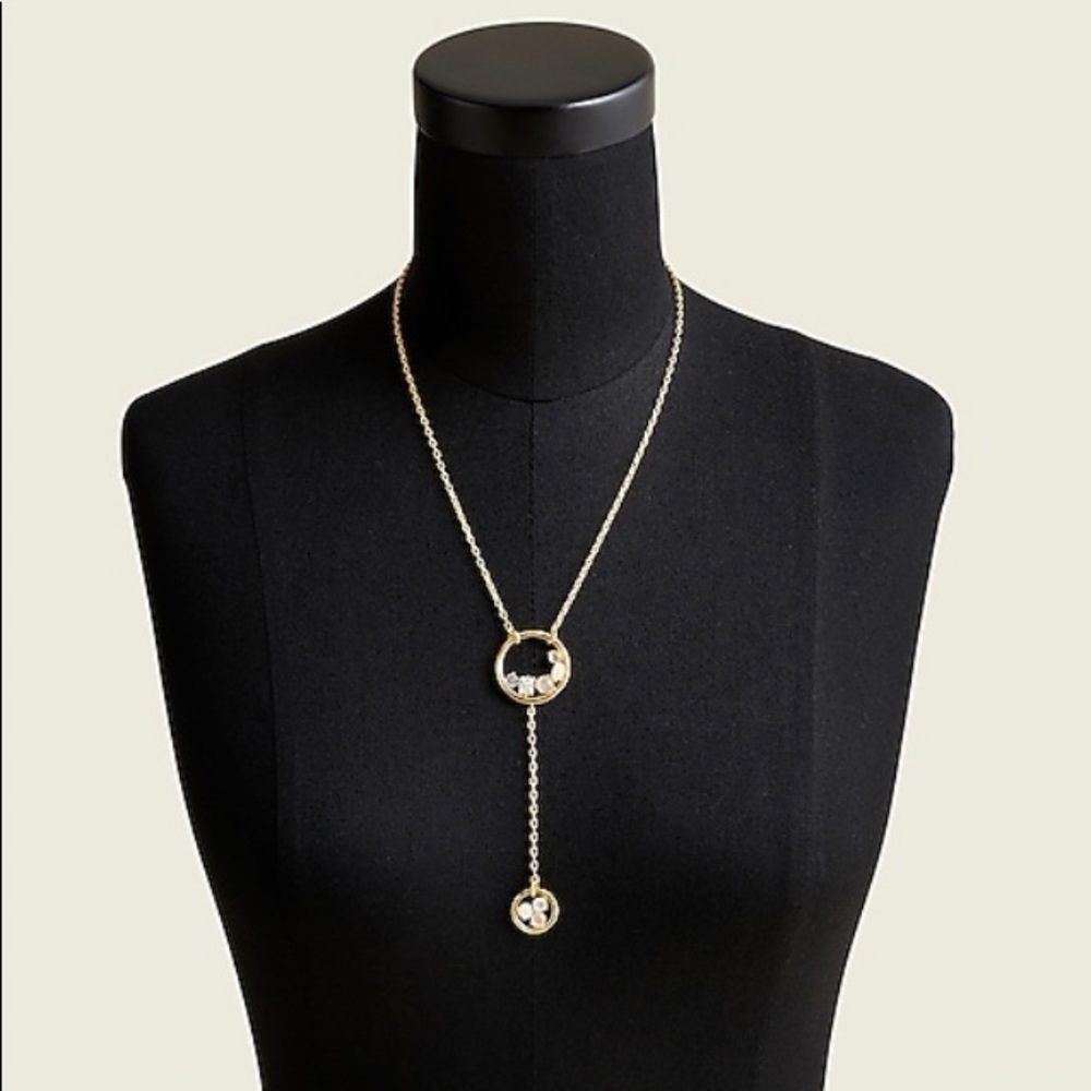 J.Crew Nested mixed-stone lariat necklace